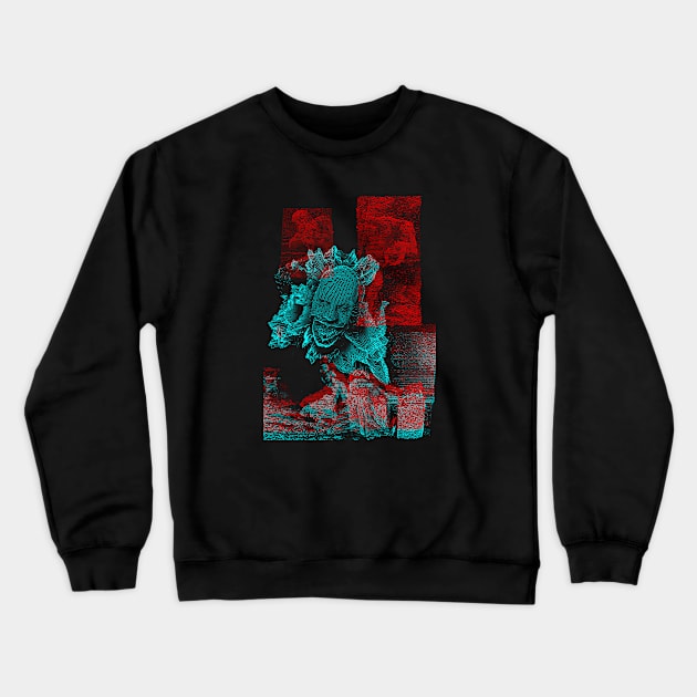 Digital Glitch Art Cursed Internet Image Design #6 Crewneck Sweatshirt by MrBenny